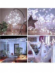 Lampki LED na baterie, dekoracja choinkowa, lampki nastrojowe z miedzianego drutu, lampki dekoracyjne na zewnątrz, lampki LED na baterie 1/3/5/10/20 m