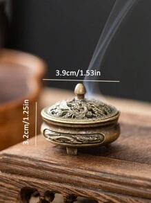 Brûleur d'encens de style rétro miniature, décoration de table de cuisinière, brûleur d'aromathérapie, style vintage de luxe, brûleur d'encens d'intérieur pour aider le sommeil, pour la maison, le bureau, la décoration d'hôtel et l'aromathérapie - Multicolore - Voir 6