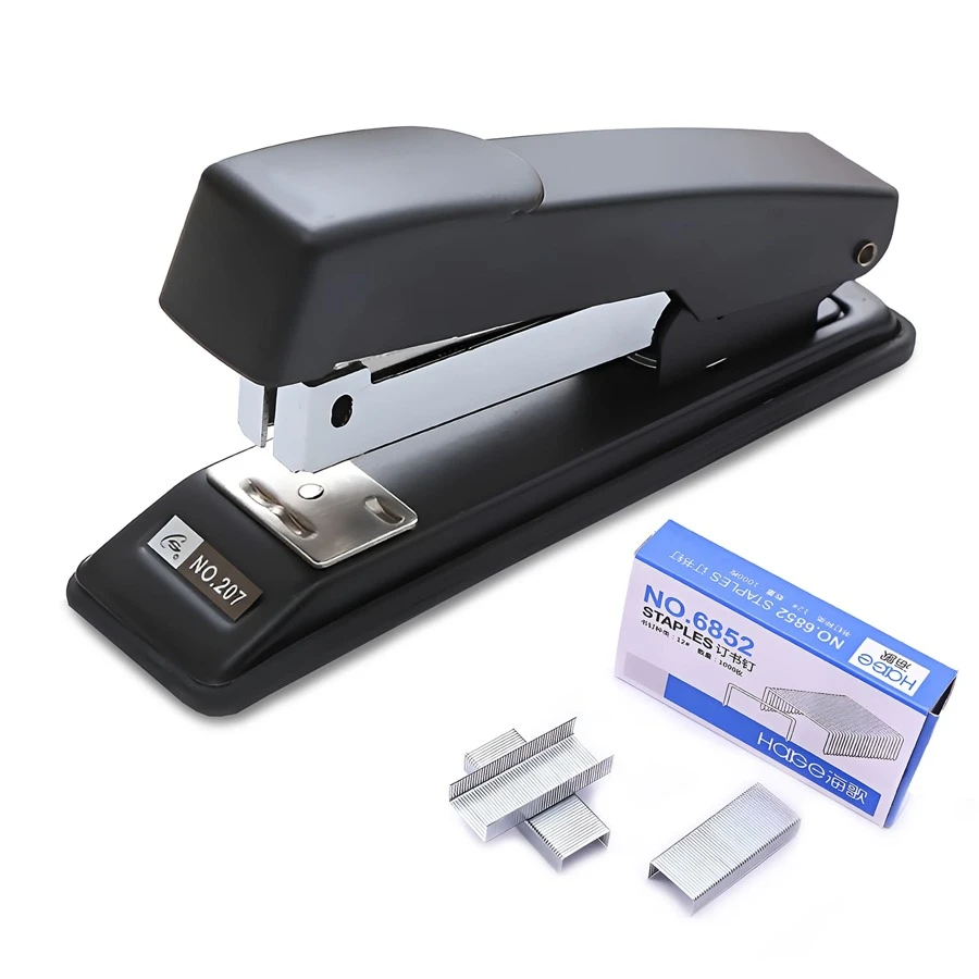 Engrapadora Manual De 10 Hojas Con 100 Grapas Adicionales - Negro - Ver 1