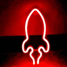 1pc Flame Neon Light Sign, Rocket Battery Powered Or USB Powered LED Decorative Light Flame, Size 11x7.36x0.7in (28x18.7x1.8cm), For Table And Wall Decoration, Suitable For Girls' Room, Dorm Room, Bar, Yard, Camping, Anniversary, Valentine's Day, Birthday Party Home Decoration, Halloween, Christmas And Other Festive Gifts - White - View 15