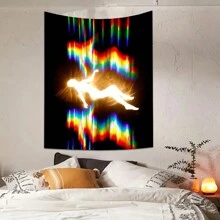 1pc Abstract Art Velvet Tapestry, Sexy Female Art Hanging Cloth, Falling Parallel World Art Image Wall Backdrop Cloth Tapestry Suitable For Living Room Office Bedroom Home Decoration Gifts Birthday Graduation