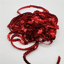 1 szt. 5 jardów 6 mm wstążka z cekinami, okrągłe płaskie cekiny, laserowo brokatowe cekiny do rękodzieła, szycia, akcesoriów, lamówka z cekinami