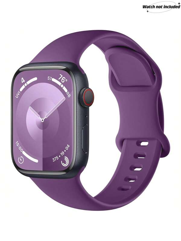 1 pieza Correa de reloj deportivo casual de silicona suave de color morado unisex con hebilla de mariposa, banda de muñeca ajustable y resistente al agua compatible con Apple Watch Series Ultra/SE/1-10, 38/40/41/42/44/45/46/49mm