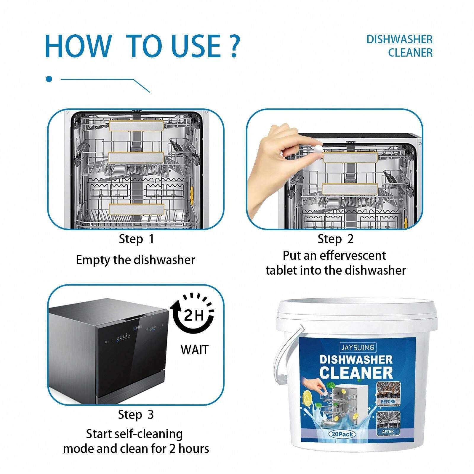 Pastilles de nettoyage pour lavevaisselle, pastilles de nettoyage pour lavevaisselle intégré