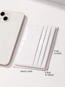 Simple Solid White Minimalist Casual Card Holder Card Holder Wallet Business Card Holder Credit Card Holder Card Holder Women For Women Mini Wallet Card Wallet - White - View 4