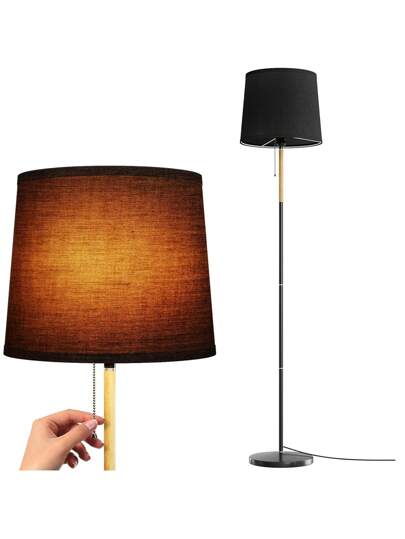 Vloer Lamp Linen Lampshade, E27 Base, Max. 60W, Living Room Lamp, Fabric Shade 170cm Height Room, Bedroom, Study, Office, out Bulb