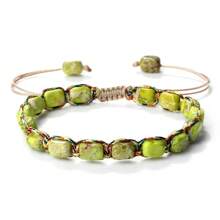 Pulseira de Corda Trançada Feita à Mão com Contas de Pedra Natural, Estilo Vintage Boêmio, Meditação Yoga, Presente de Joias de Sorte