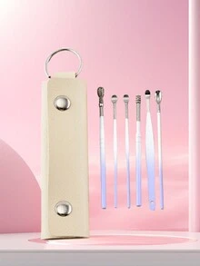1pc Multi-Functional Ear Spoon Set With Leather Case, Adults Ear Pick Tools Spiral Earwax Removal Kit, Portable And Professional Complete Set - Multicolor - View 9