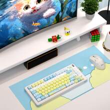 MageGee Air75 Wireless Mechanical Gaming Keyboard RGB PBT Puppy Theme Keycaps Gasket Mount Keyboard 2.4G/BT5.2/USB-C Hot Swappable Custom Pre-Lubed Blue Whale Switch Keyboard Creamy Mechanical Keyboard For Laptop/Tablet//WIN
