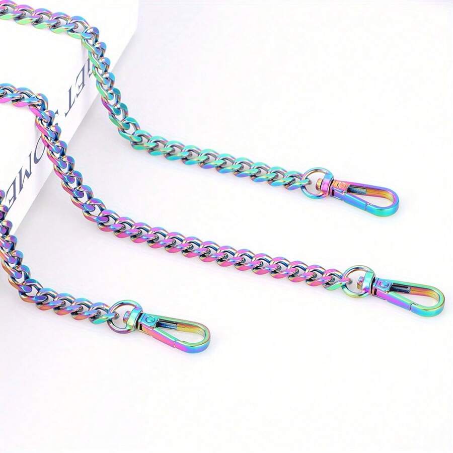 Rainbow Purse Chain Strap Metal Shoulder Crossbody Replacement Chain Colorful Handbag Chain Strap - Multicolor - View 1