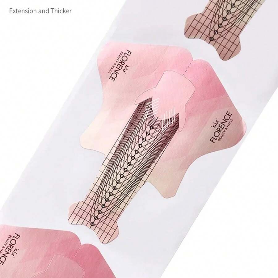 TOEDO 100pcs Nail Forms For Polygel Nail Tips Guide,Nail Extension Guide Paper Form Holder Tools Nail Forms For Builder Gel,Nail Art Diy - Multicolor - View 1