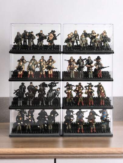 1 Set Mini Buildable Action Figure Model Kit With Weapon Accessories, Suitable For Men Party Favor, Diorama Hobbyist, War Game Simulation (Random Color)