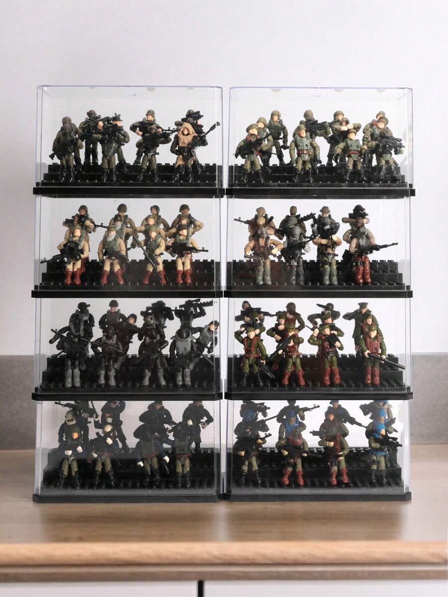 1 Set Mini Buildable Action Figure Model Kit With Weapon Accessories, Suitable For Men Party Favor, Diorama Hobbyist, War Game Simulation (Random Color) - Brick Man - View 1