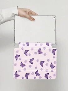 蝴蝶款式iPad 10.2英寸2021/2020 iPad 9th/8th世代，兼容三星Galaxy Tab A8 10.5英寸 2022，華為Matepad 10.4/ Tab/蓋，帶筆筒，支持自動睡眠/喚醒功能 - 彩色 - 查看 6