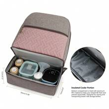 母嬰旅行媽媽袋，適用於戶外就餐，嬰兒食品保鮮隔熱背包，母乳存儲背包 - 彩色 - 查看 4