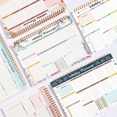 1入組橫向週計劃器，週待辦清單記事本，每週52張易撕下頁面週記事本，9.7x7.2英寸週計劃備忘錄，週計劃記事本，週桌面墊