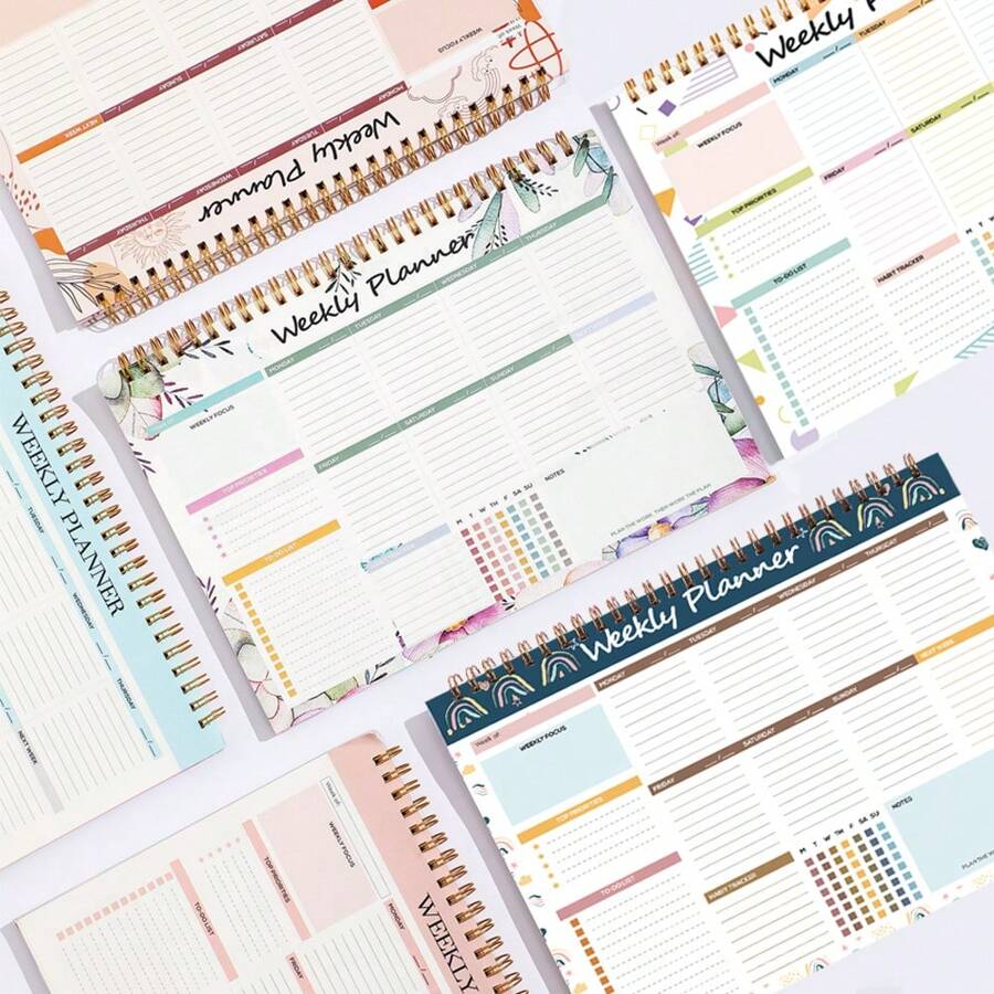 1入組橫向週計劃器，週待辦清單記事本，每週52張易撕下頁面週記事本，9.7x7.2英寸週計劃備忘錄，週計劃記事本，週桌面墊 - B5 - 查看 1