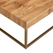 Modern Rectangular Coffee Table, Dining Table. MDF Desktop With Metal Legs. Suitable For Restaurants And Living Rooms. The Size :31.5"*31.5"*14.37".Fiah