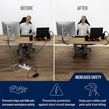 3X Under Desk Cable Management Net For Stand Desk, Mesh Cable Manager,Under Desk Wire Net Capacity Cord Organizer - 彩色 - 查看 4