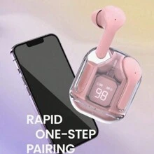 HK3 nuevos auriculares Bluetooth transparentes inalámbricos UltrapodsMax TWS calidad de sonido HIFI 5,3 aplicable - Rosa - Ver 5