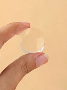 2入組粉色美甲矽膠法式印章刮板套裝，包括大號透明刮板和矽膠轉印工具