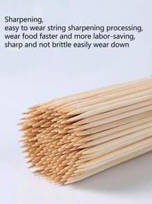 100pcs (±5) Disposable Bamboo Skewers, BBQ Grilling Sticks, Fried Chicken Skewers, Lamb Kebab Skewers, Suitable For Summer Outdoor BBQ, Hotpot, Camping, Party, DIY Craft, Fruit Skewers, Camping Accessories