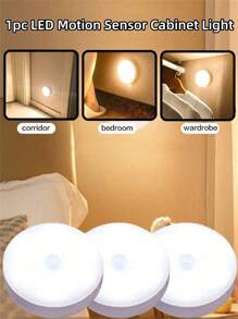 1pc/3pcs/6pcs Cabinet Night Light USB Charging MagneticSuction Bedside Wardrobe Cabinet Creative Gift Light Intelligent,Rechargeable Wireless Motion Sensor Wall Light,For Kitchen & Bedroom (250mAh)