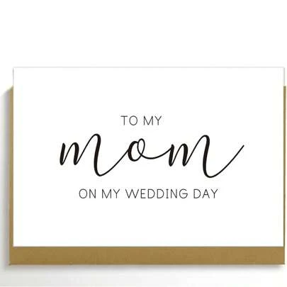 Tarjeta para mi mamá en mi día de boda, tarjeta del día de la boda para mamá, tarjeta para mamá en mi día de boda