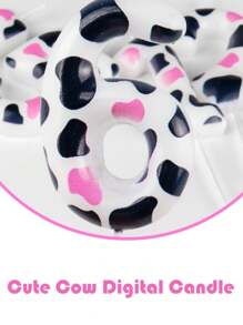 1 pieza Vela para decoración de pastel con forma de vaca y números del 0 al 9 para fiesta de cumpleaños - Multicolor - Ver 7