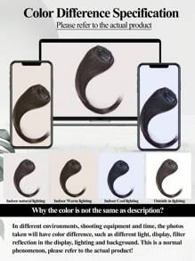 2入組黑棕色長側空氣瀏海，假髮夾，合成纖維卷曲假髮剪條，女士日常使用 - 黑棕色 - 查看 9