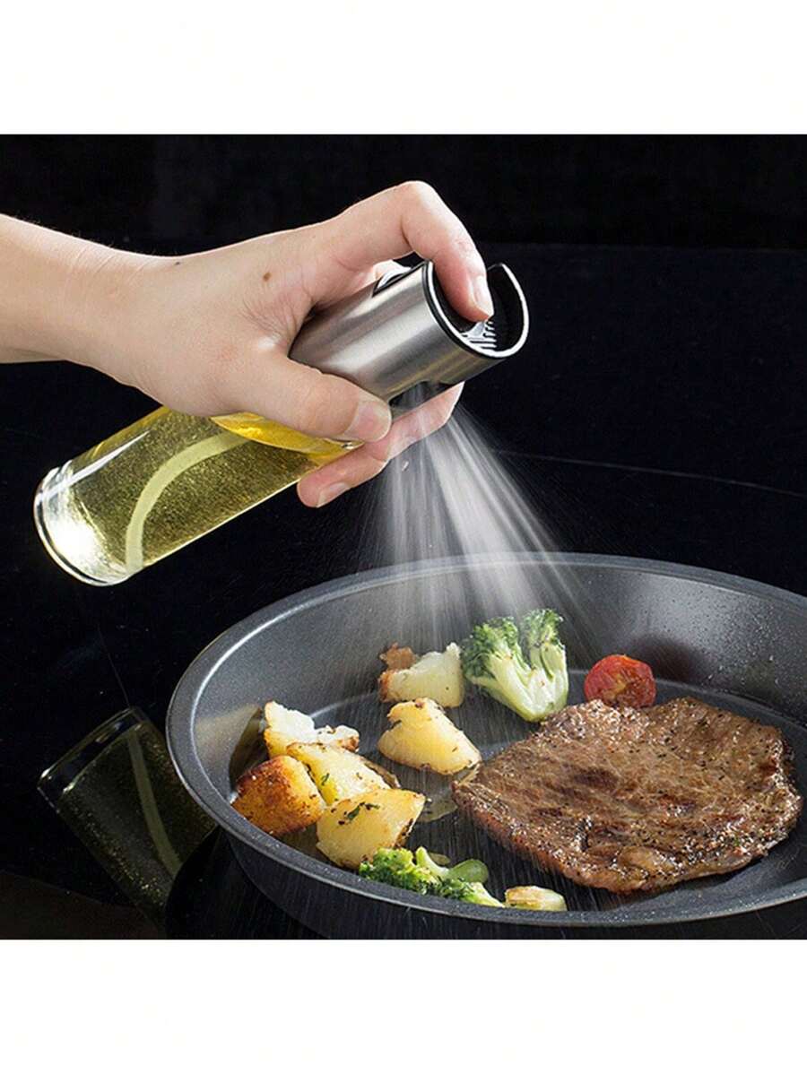 1pc,Oil Spray Can Glass Household Kitchen Air Fryer Oil Spray Bottle Spray Mist Mist Cooking Oil Thickened Spray Can Oil - Multicolor - View 1