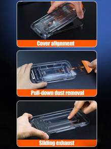 1pc Instant Fit Apple Phone Screen Protector, Black Edge Covered No White Edges, 9H Tempered Glass Film Anti-Drop Anti-Crack, Comes With Installation Tools, Compatible With IPhone 15/15 Plus/15 Pro/15 Pro Max/14/14 Pro/14 Pro Max/14 Plus/13/13 Pro/13 Pro Max/12/12 Pro/12 Pro Max/11/11 Pro Max/11 Pro/X/XS/XS MAX
