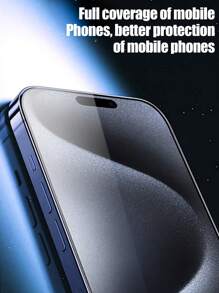 1pc Instant Fit Apple Phone Screen Protector, Black Edge Covered No White Edges, 9H Tempered Glass Film Anti-Drop Anti-Crack, Comes With Installation Tools, Compatible With IPhone 15/15 Plus/15 Pro/15 Pro Max/14/14 Pro/14 Pro Max/14 Plus/13/13 Pro/13 Pro Max/12/12 Pro/12 Pro Max/11/11 Pro Max/11 Pro/X/XS/XS MAX