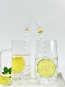 1支卡通蘑菇鸭玻璃吸管，透明，适用于奶昔、奶茶、果汁、牛奶、鸡尾酒、冷饮等派对饮品。卡通蘑菇鸭弯头玻璃吸管，可重复使用，适用于奶昔、牛奶、茶、果汁、鸡尾酒、冷饮等。适合送给女朋友，也适合甜品店、软饮吧、办公室、酒吧、餐厅等场所。 - 卡通玻璃吸管 - 查看 8