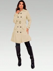 Women Winter Coats - 米色 - 查看 3