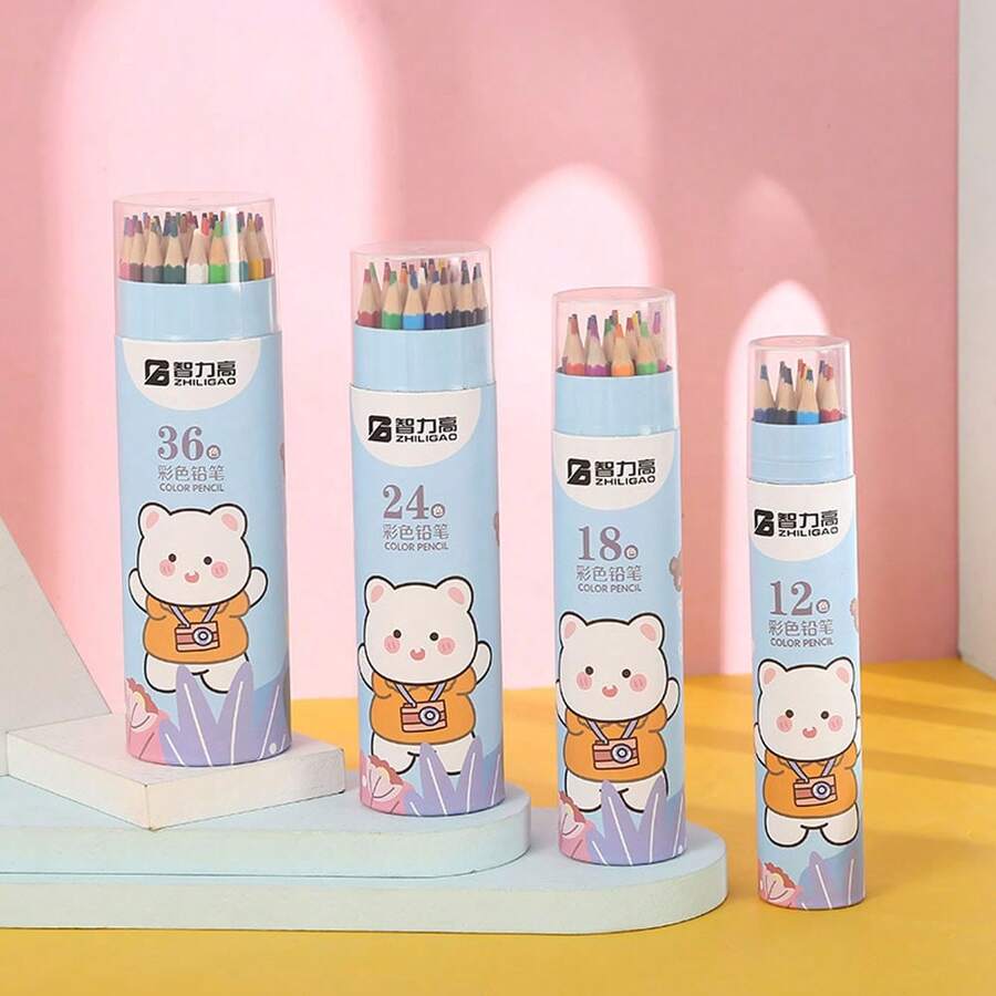 1 Bộ Bút Chì Vẽ Tranh Sơn Dầu Nhiều Màu Sắc, Bút Vẽ Hoạt Hình Để Tô Màu Và Tô Màu, Văn Phòng Phẩm Sinh Viên, Chì Nhựa - Nhiều màu - Xem 1