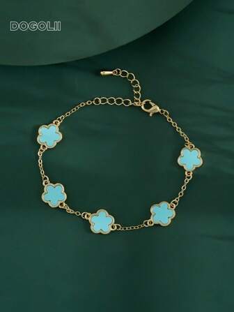 1 bucată femeie Ziua Îndrăgostiților, la modă, de lux, minimalist, pentagramă și design floral, brățară din cupru, cadou pentru întâlniri, mamă, mamă, ziua mamei, cadou