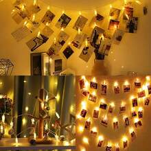1pc LED Photo Clips String Light, Creative Decoration For Photo Wall, Battery Powered, Suitable For Indoor Decoration, Proposal, Festival And Confession (Colorful) - Multicolor - View 6