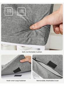 VASAGLE Shoe Bench With Cushion, Storage Bench With Padded Seat, Entryway Bench With 15 Compartments, Adjustable Shelves, For Bedroom, 11.8 X 41.3 X 18.9 Inches - trắng - Xem 8