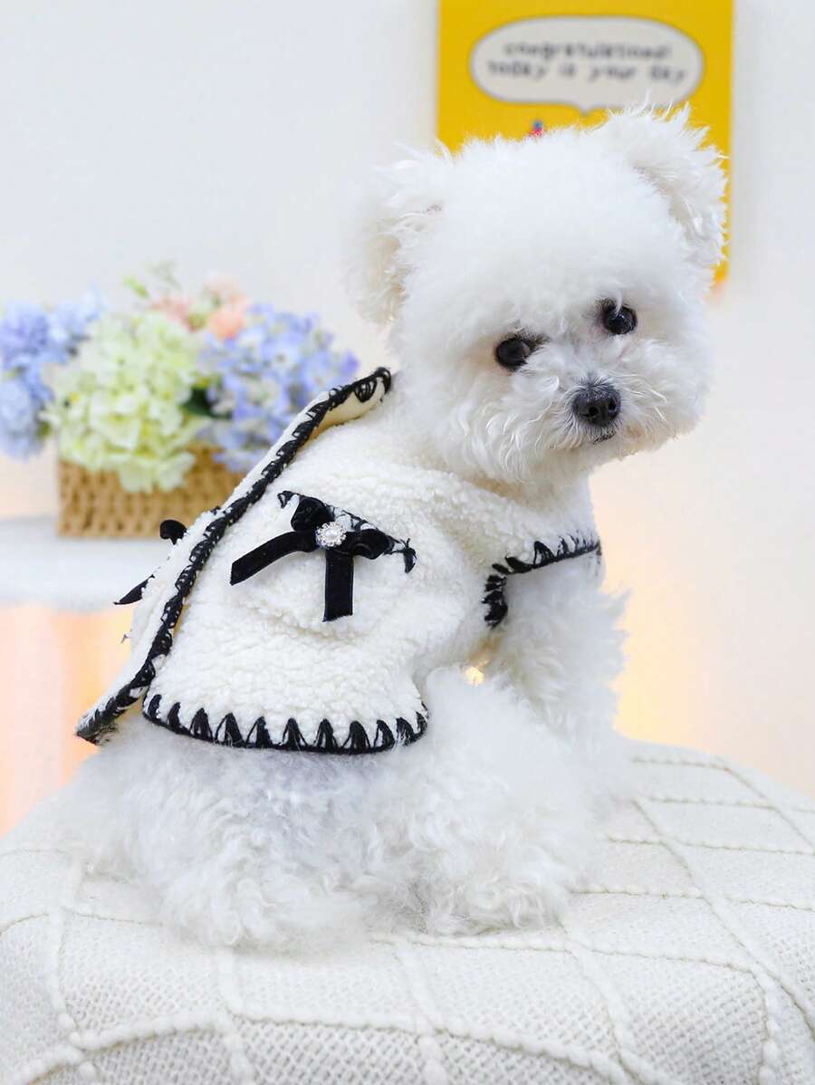 PETCIRCLE 1 Quần Áo Thú Cưng Ấm Lông Cừu Áo Vest Với Cảm Ứng Mềm Mại Thoải Mái Cho Chó Mèo Vào Mùa Thu Đông