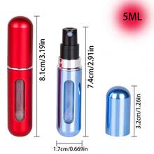 5入組5ml可攜式可加注香水瓶，底部可加注，方便旅行，噴霧瓶，航空公司批准，泵式設計，隨機顏色