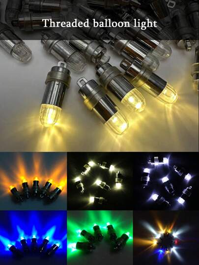 LED Screw-Type Balloon Lights, Bullet-Shape Decorative Illuminated Light Bulbs For Paper Lanterns, Waterproof Party Lighting For Birthday Celebration