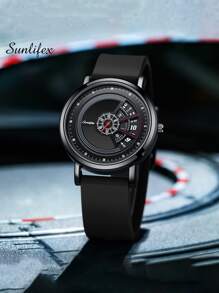 1 Đồng hồ thể thao thời trang phong cách Chronograph nam, Đồng hồ thể thao chống nước, Thích hợp cho giới trẻ, Bao gồm hộp quà tặng, Món quà hoàn hảo cho bạn trai - màu đen - Xem 6