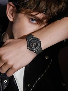 1 Đồng hồ thể thao thời trang phong cách Chronograph nam, Đồng hồ thể thao chống nước, Thích hợp cho giới trẻ, Bao gồm hộp quà tặng, Món quà hoàn hảo cho bạn trai - màu đen - Xem 5