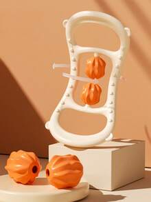 1pc Yoga Wheel With Massage Knobs, Shoulder & Back Stretching Roller, Pilates Yoga Stretching Assist Tool - Orange - View 4