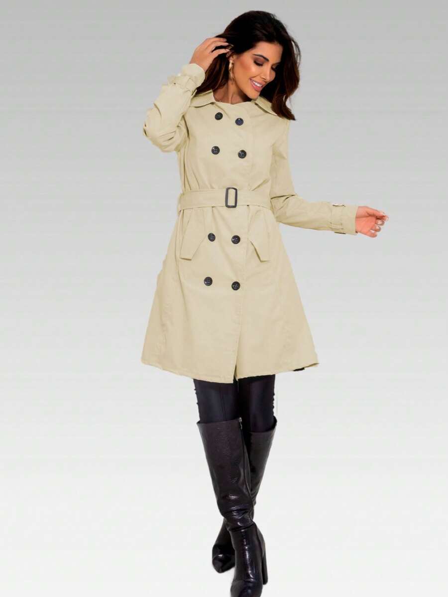 Women Winter Coats - 米色 - 查看 1