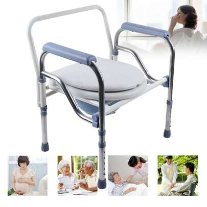 Toilet Chairs, Folding Toilet Chair, Folding Chair, Bedside Chair, Height-Adjustable Shower Chair For Seniors