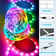 Striscia luminosa LED 3535RGB con controllo a 3 tasti tramite USB, striscia luminosa a LED RGB a sette colori per interni, decorazione della camera da letto del soggiorno, luce di sfondo per feste di Natale, atmosfera luminosa a strisce a risparmio energetico 5V