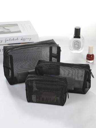 1个便携式旅行化妆刷收纳袋，网状化妆包，尼龙网眼大容量化妆包，可收纳口红、气垫刷和其他化妆品，黑色和透明款，是商务旅行朋友的完美礼物。透明化妆旅行洗漱包，必备礼品收纳袋，拉链配件，美甲，化妆包，化妆袋，化妆包，化妆收纳袋，化妆包，化妆收纳袋，旅行，化妆袋，包，梳妆台，化妆袋，旅行必备，化妆袋，化妆包，包，旅行必备，小化妆包，化妆袋，化妆包，旅行必备，大容量，大化妆包，圣诞礼物，收纳袋，旅行，女士旅行必备礼物，收纳袋，手拿包/小手提包，化妆收纳袋，化妆整理袋，收纳袋，刷子架，迷你收纳袋，大容量收纳袋，女士礼物，圣诞礼物，女士礼物创意