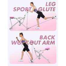 Flybird Pink Squat Machine For Home,Rodeo Core Exercise Machine,330lbs Foldable,Adjustable 4 Resistance Bands,Ride & Rowing Machine For Botty Glutes Butt Thighs,Ab Back/Leg Press Hip Thrust - Hồng - Xem 6